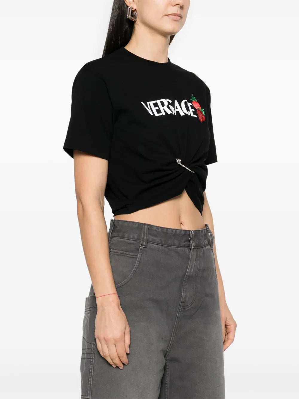 Strawberry Logo Twist Crop T-Shirt