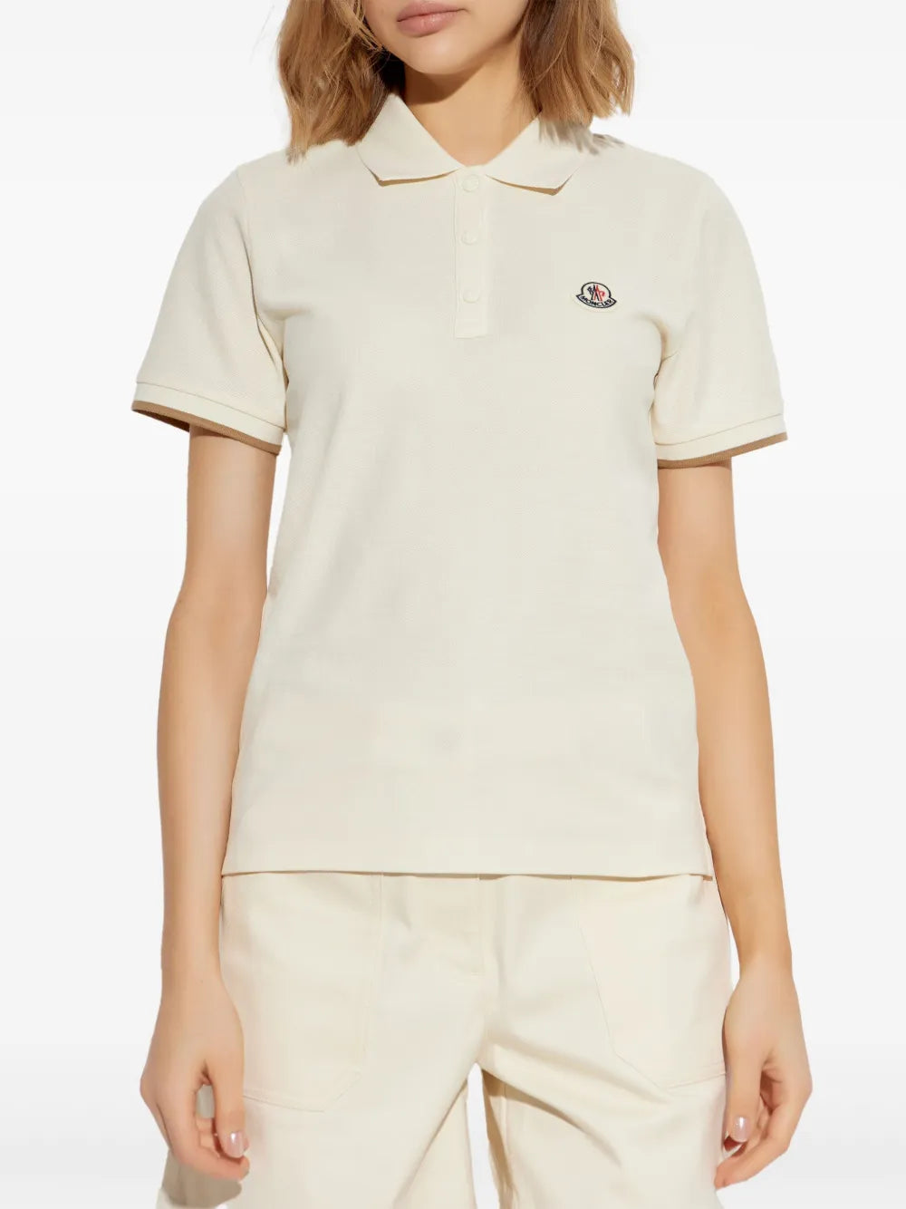 Women’s Cream Polo Shirt with Signature Logo