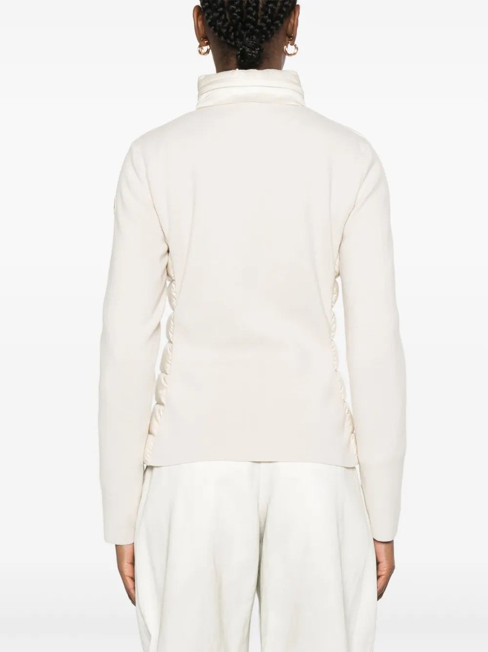 Cream Padded Knit Sleeve Jacket
