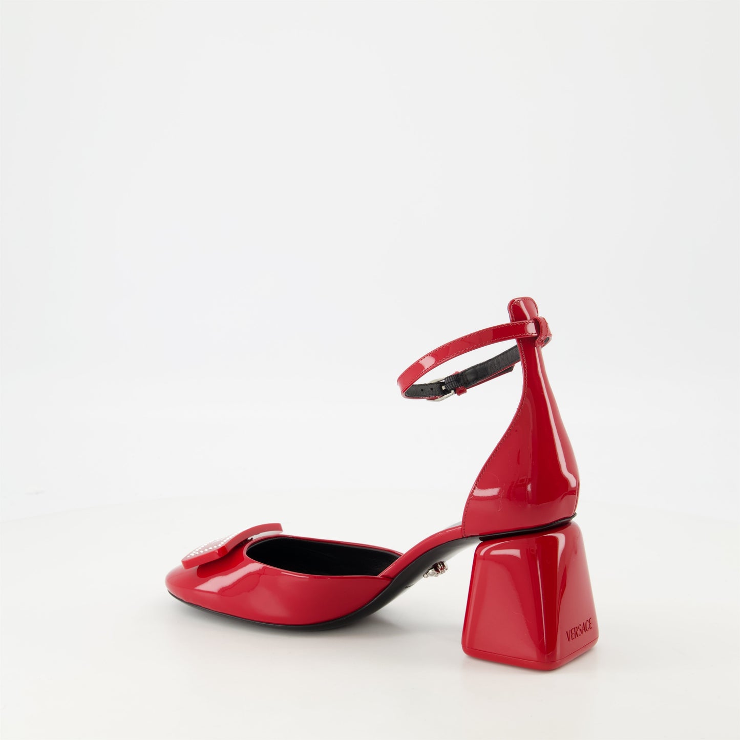 Leather Logo Plaque Ankle-Strap Sandals
