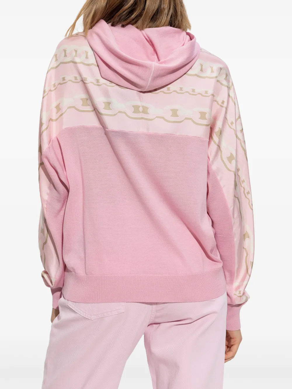La Greca Trim Hooded Knit Sweater