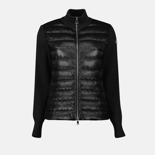 Knit Sleeve Puffer Jacket - Black