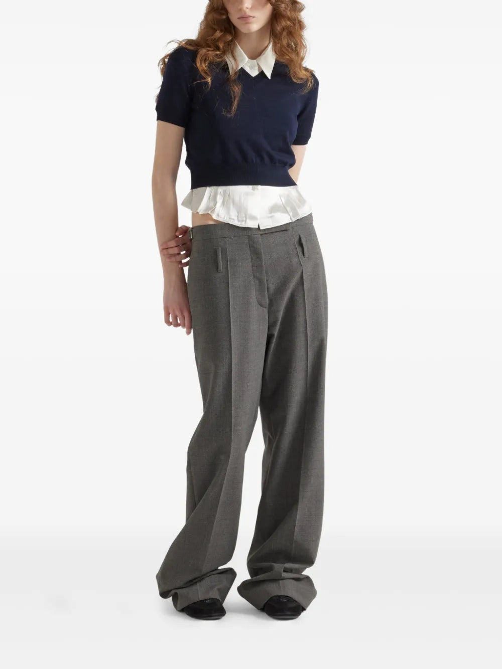 Tailored Flared Wool Trousers