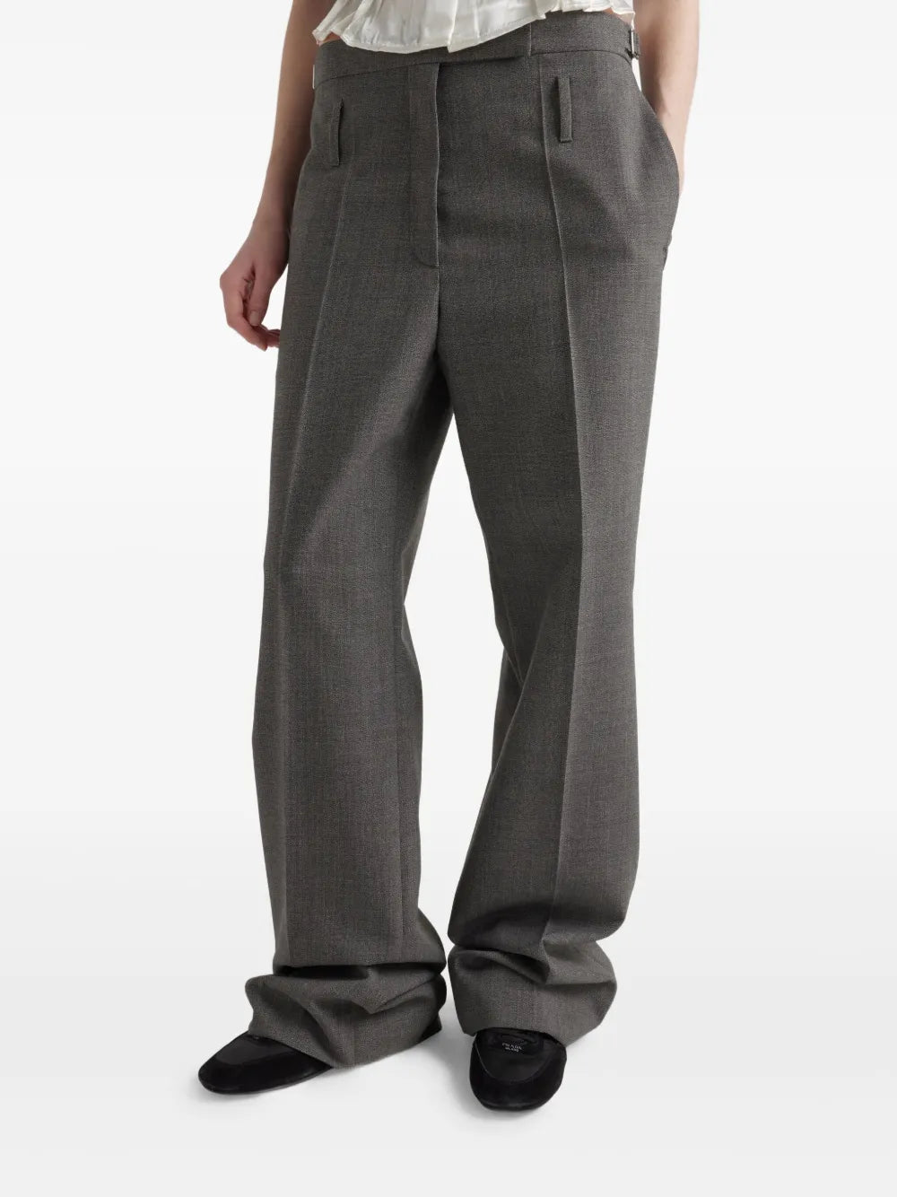 Tailored Flared Wool Trousers