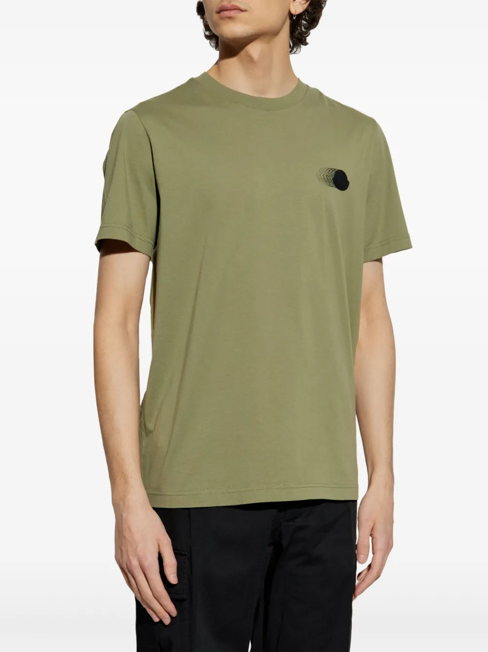 Faded Khaki Logo Pattern T-Shirt