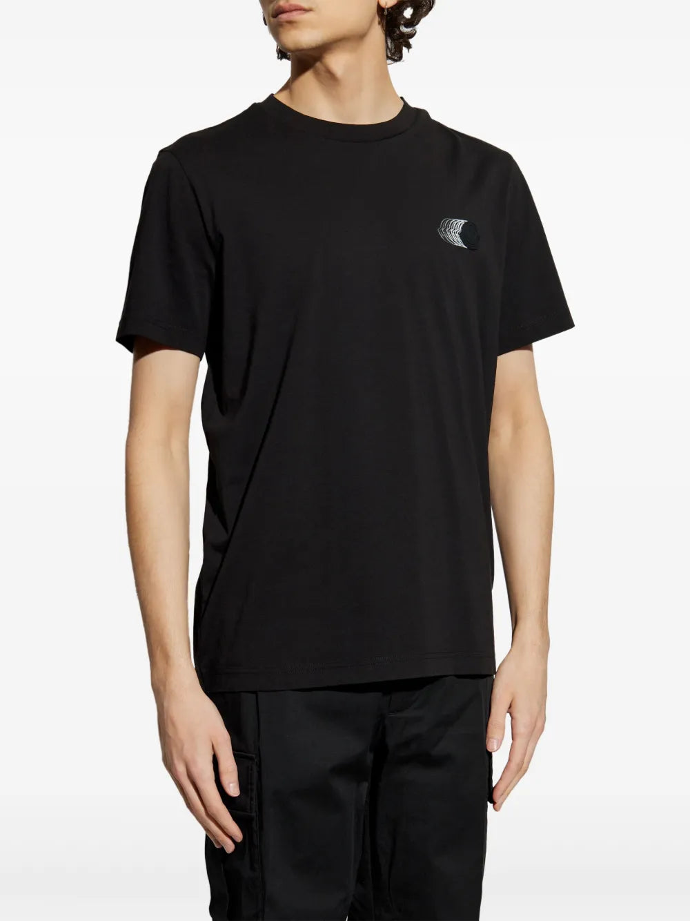 Black Faded Logo Print T-Shirt