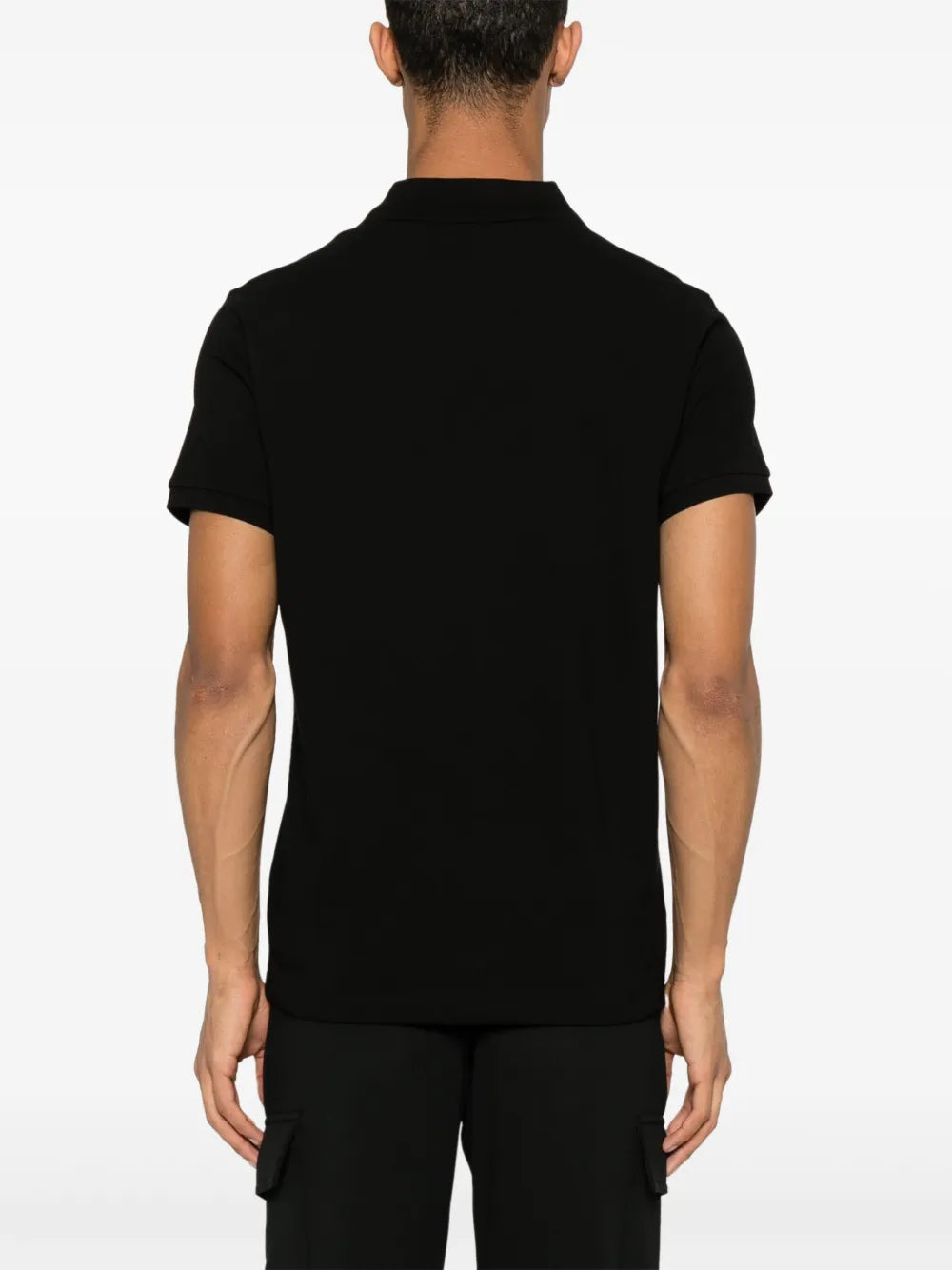 Black Polo Shirt with Signature Button Detail