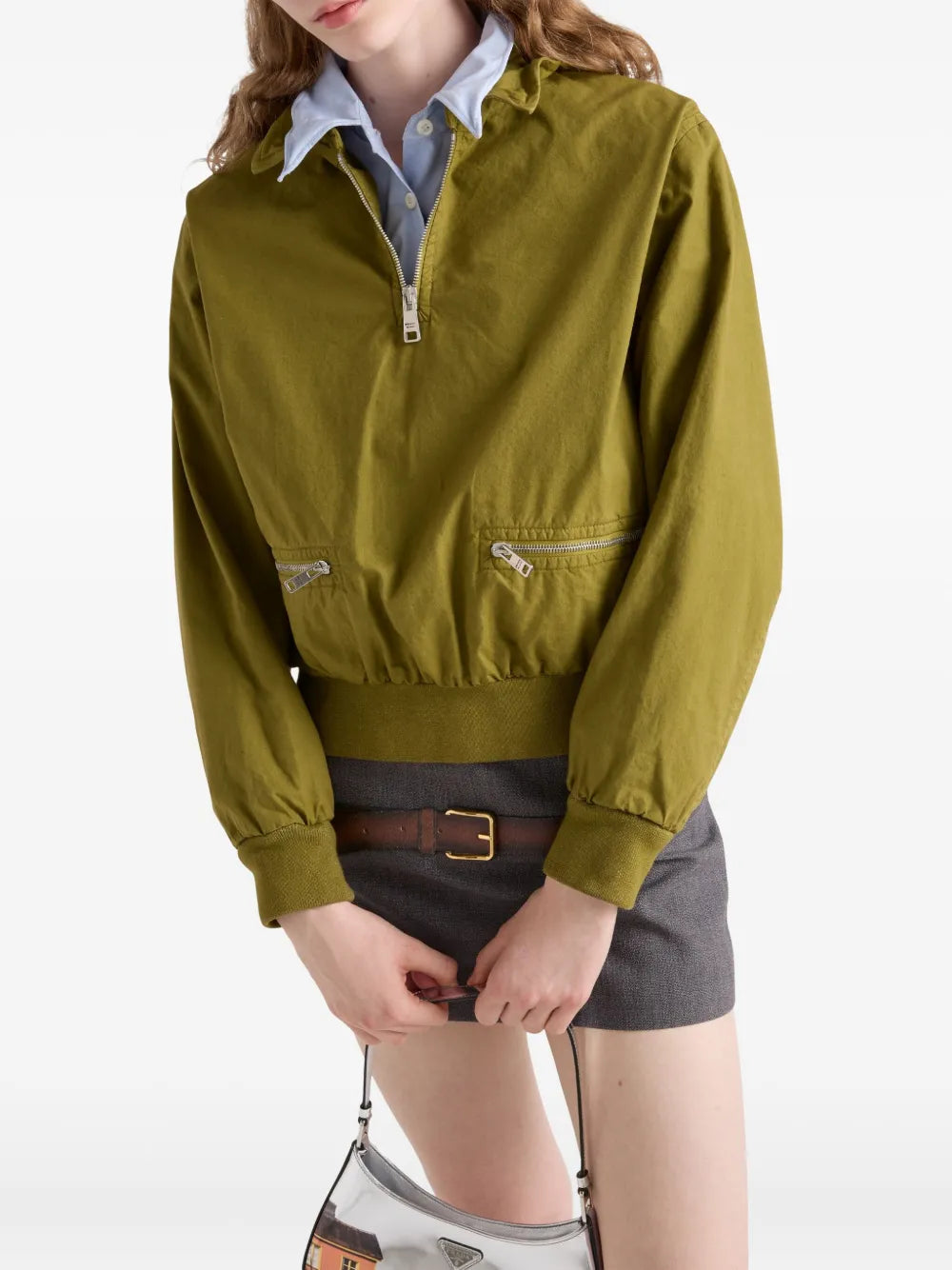 Cropped Zip-Pocket Jacket