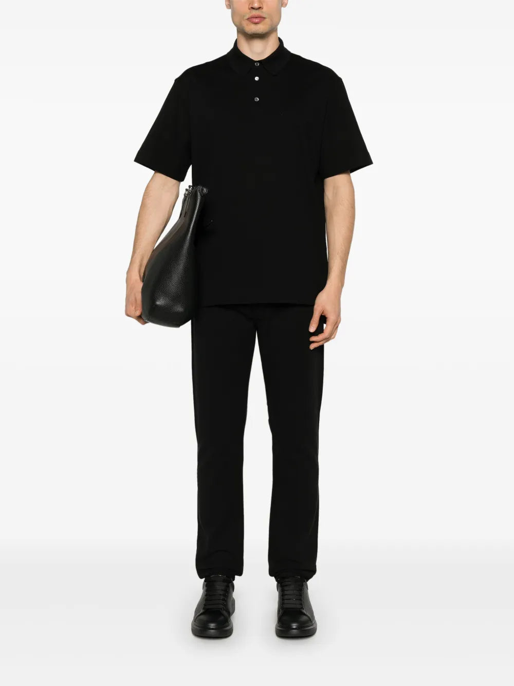 Givenchy Black Minimalist Polo Shirt with Signature Logo