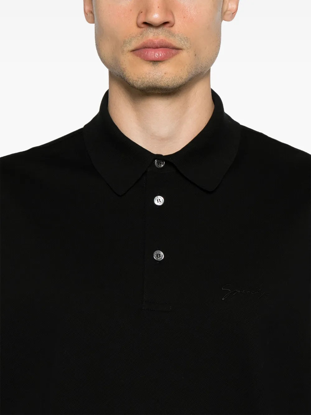 Givenchy Black Minimalist Polo Shirt with Signature Logo