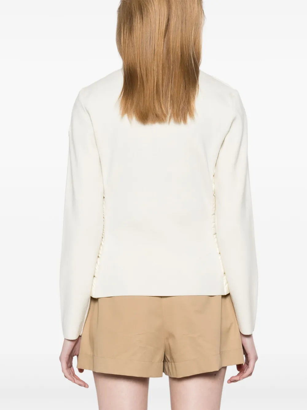 Ivory Knit Sleeve Puffer Jacket