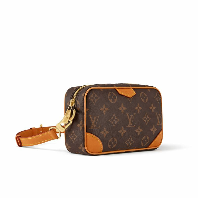 Canvas Pochette / Slim Crossbody (Brown/Tan)