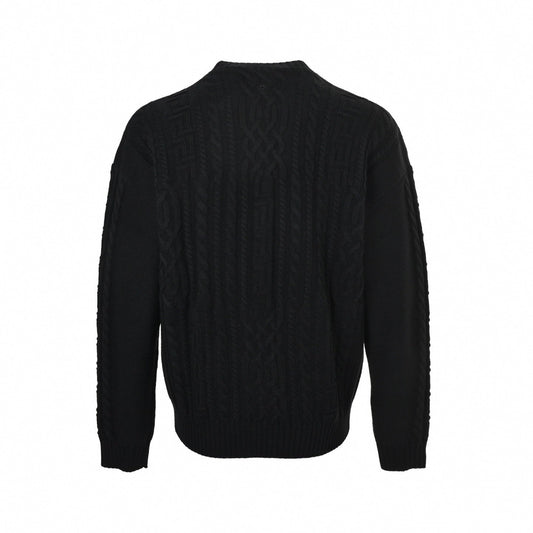 Versace Medusa Cable-Knit Crew-Neck Sweater