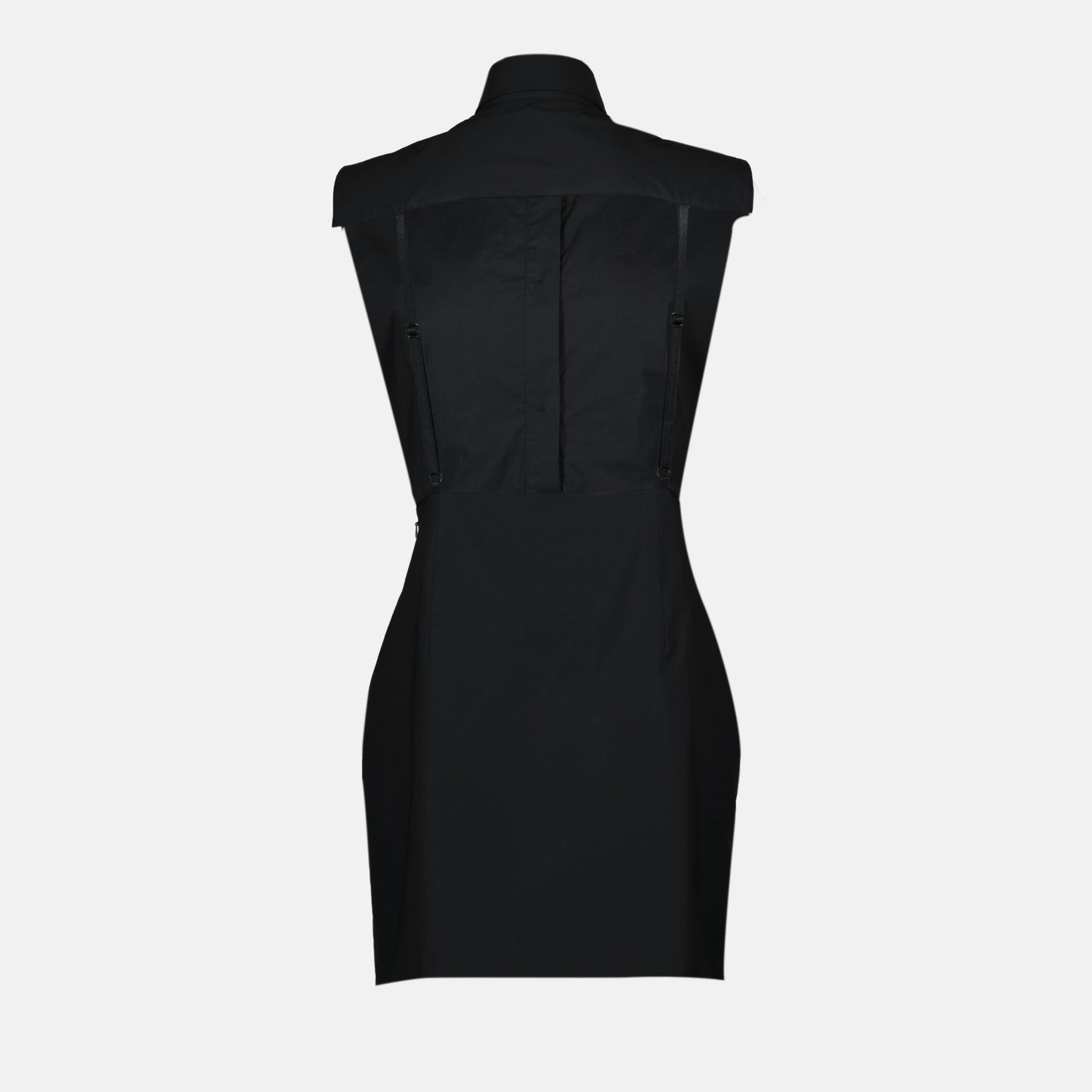Ruffle-Bib Sleeveless Mini Dress
