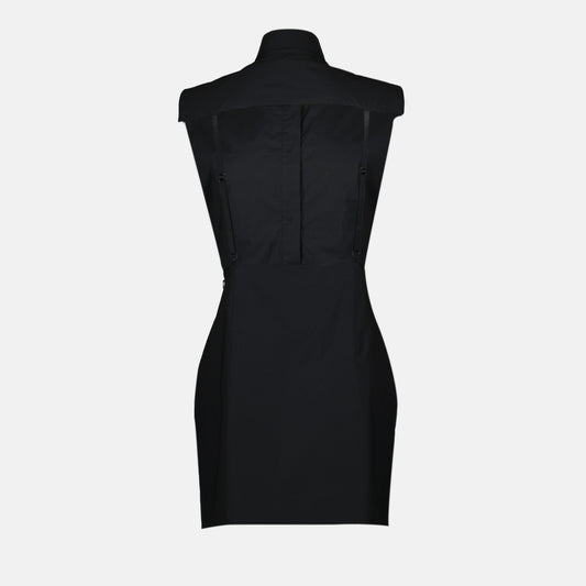 Ruffle-Bib Sleeveless Mini Dress