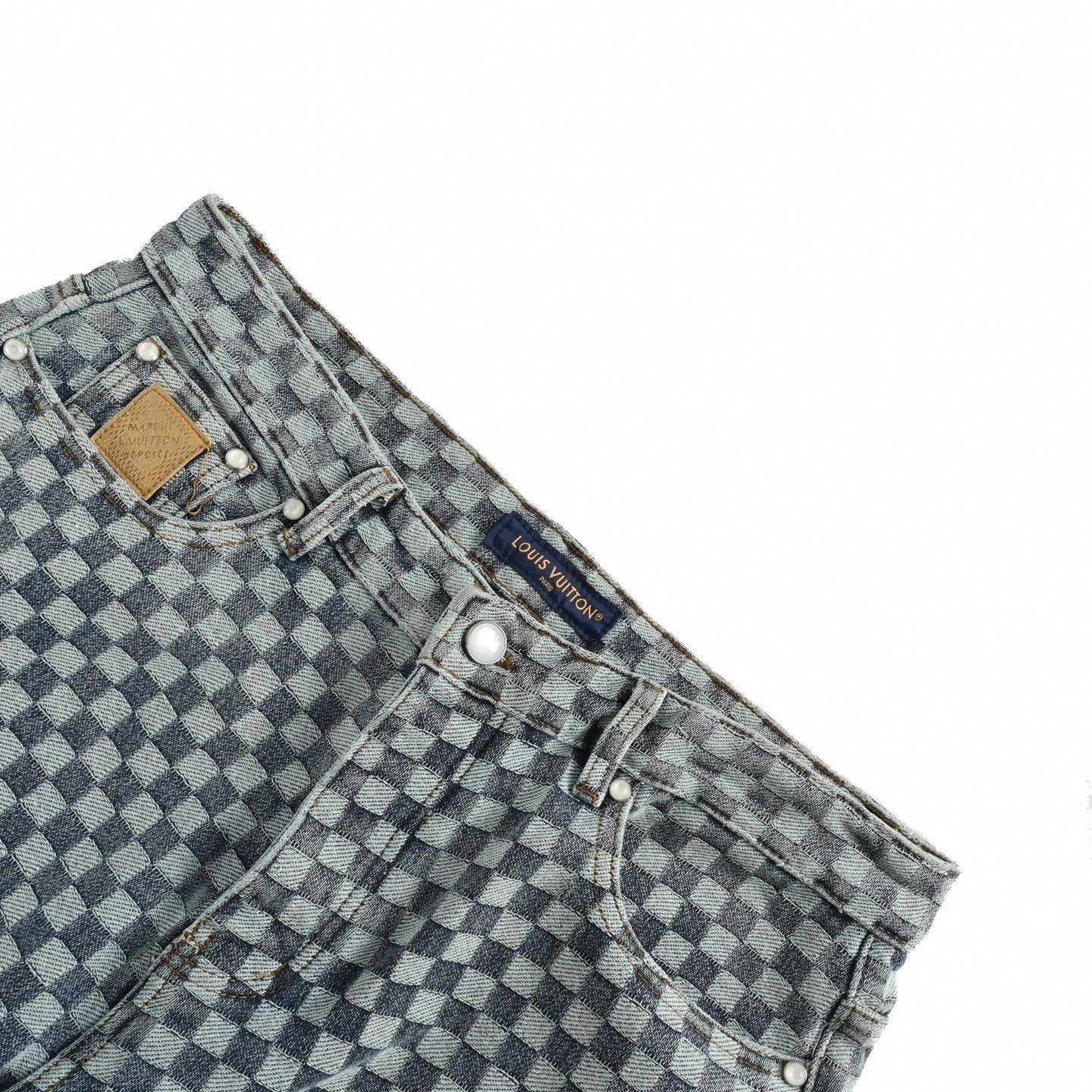 Damier Checkerboard Jacquard Denim Jeans