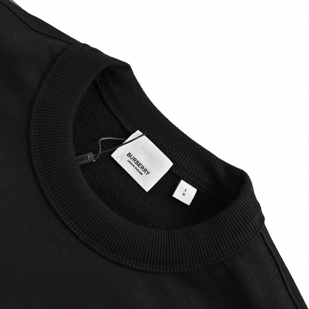 Thomas Bear Checked Applique Sweatshirt | Black