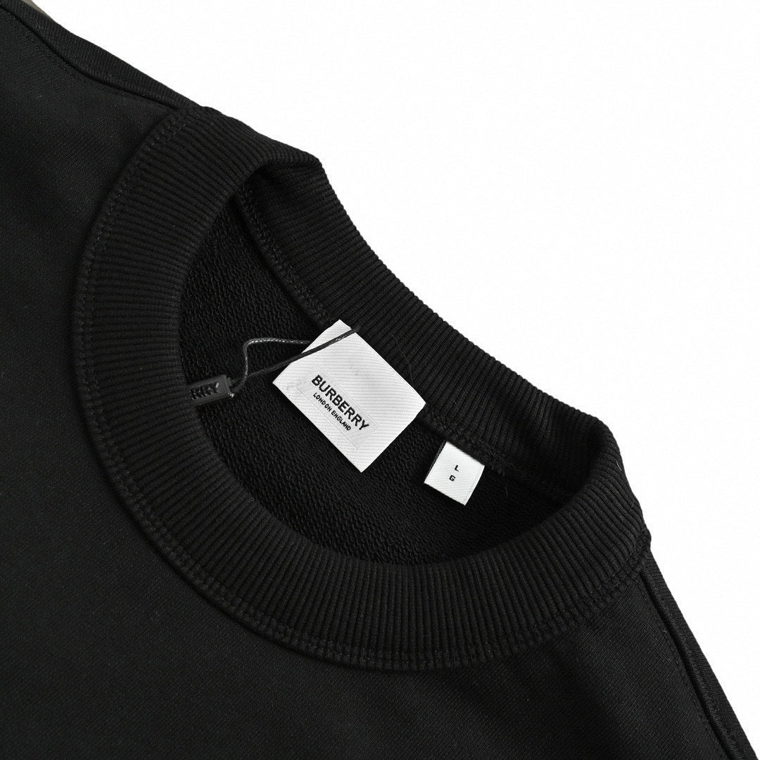 Thomas Bear Checked Applique Sweatshirt | Black