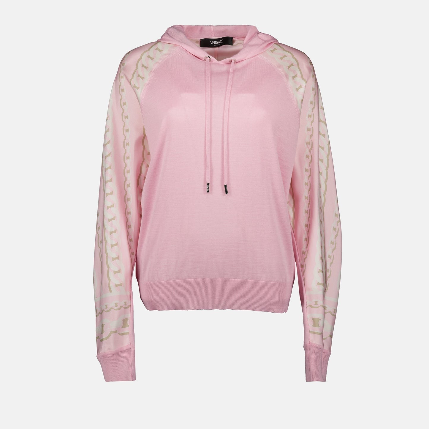 La Greca Trim Hooded Knit Sweater