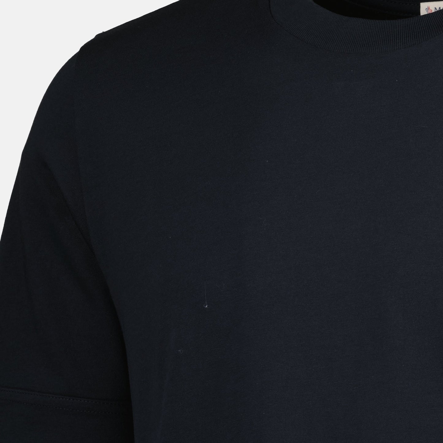 Leather Logo Cotton T-Shirt