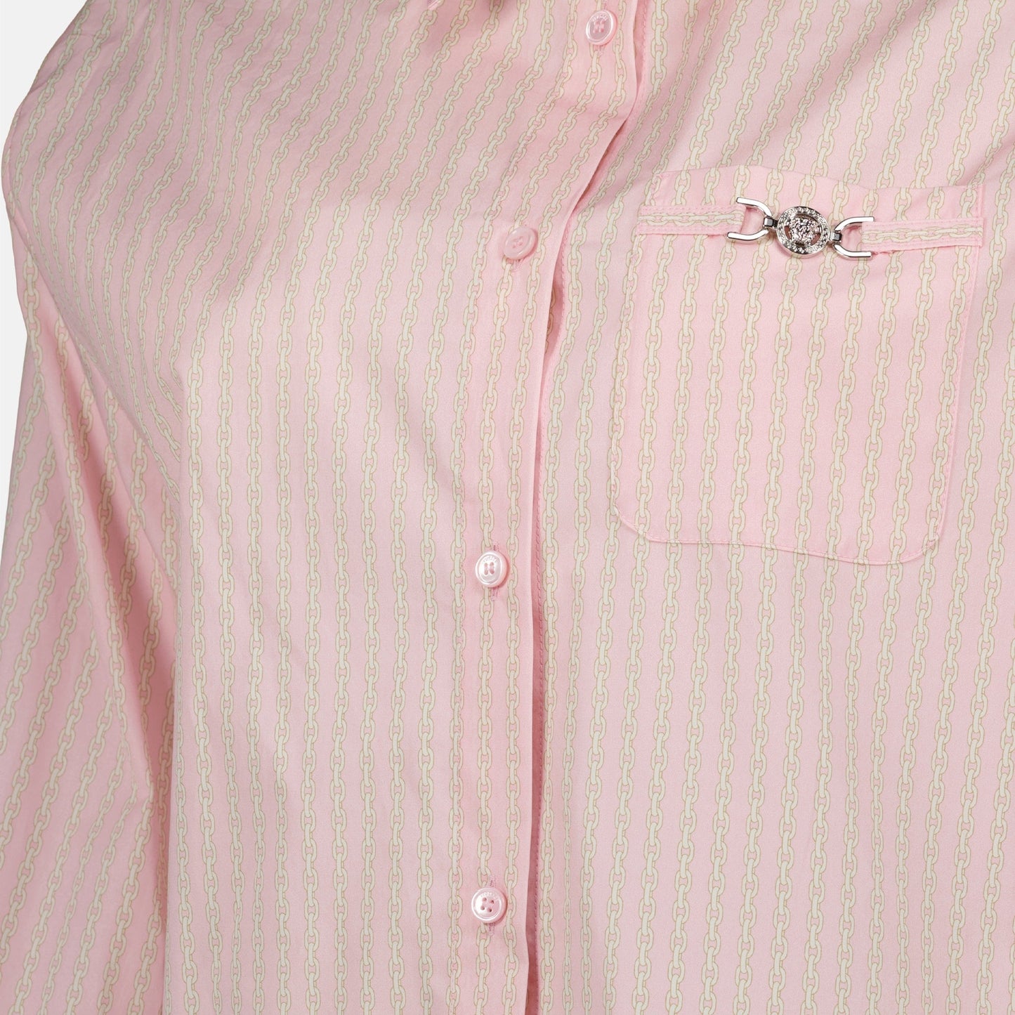 Cropped Chain Print Shirt