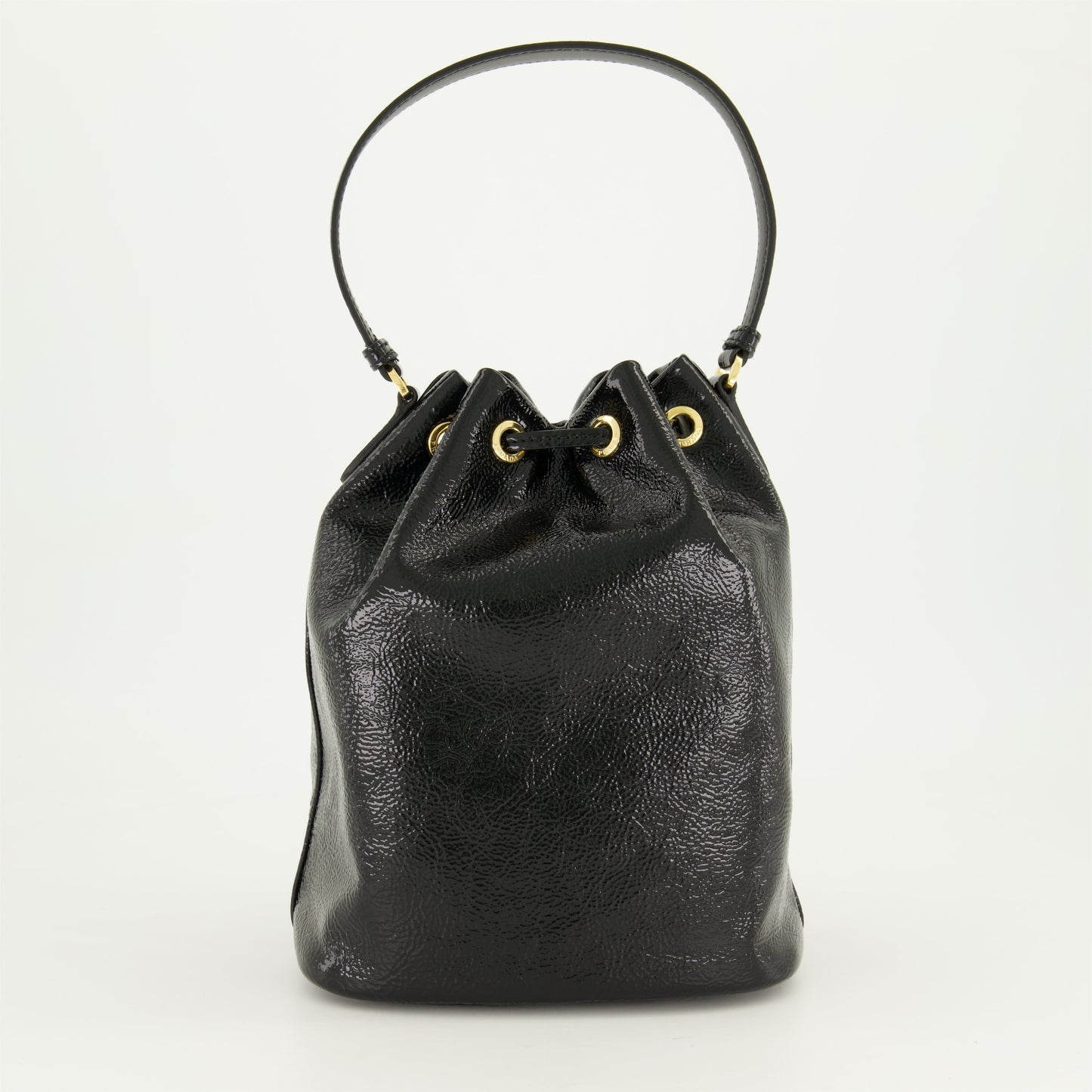 Patent Leather Bucket Bag (Black)