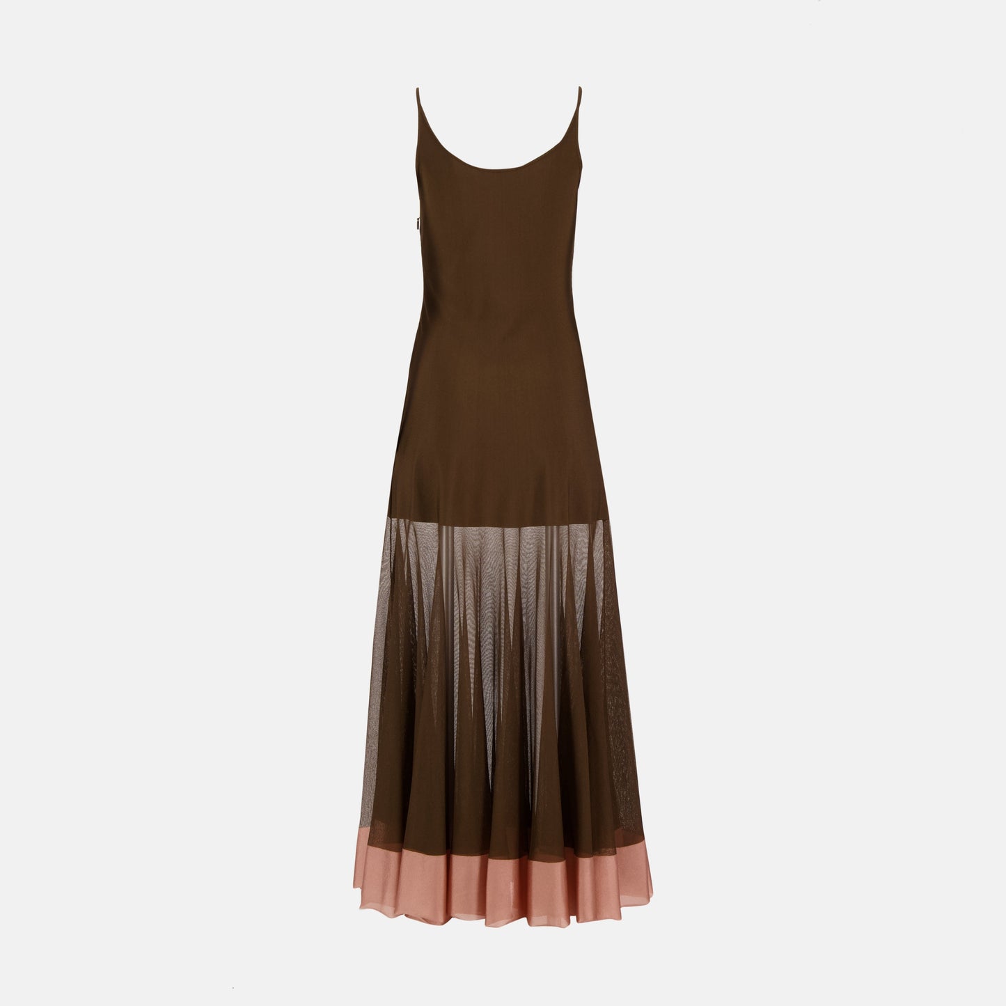 Sheer Panel Slip Maxi Dress