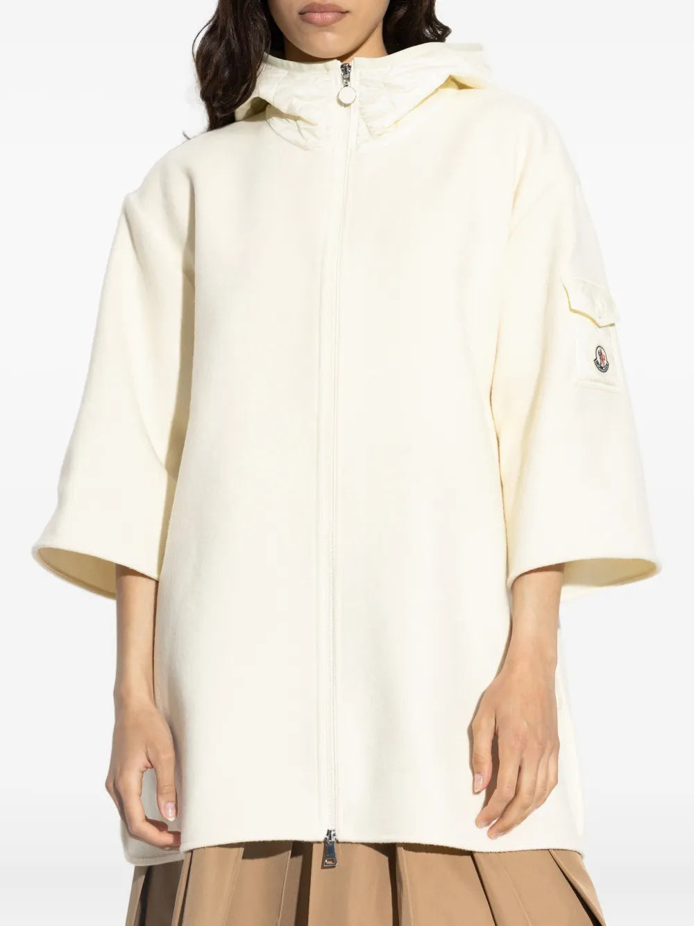 Zipped Wool Cape