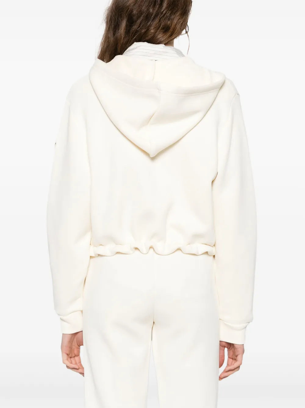 Ivory Knit Zip-Up Hoodie