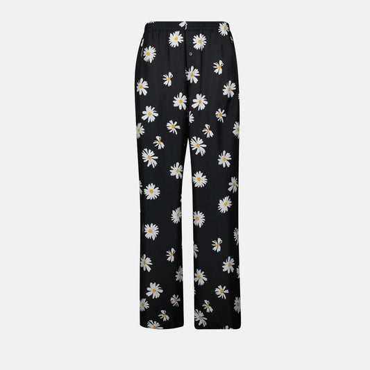 Daisy Print Wide-Leg Trousers