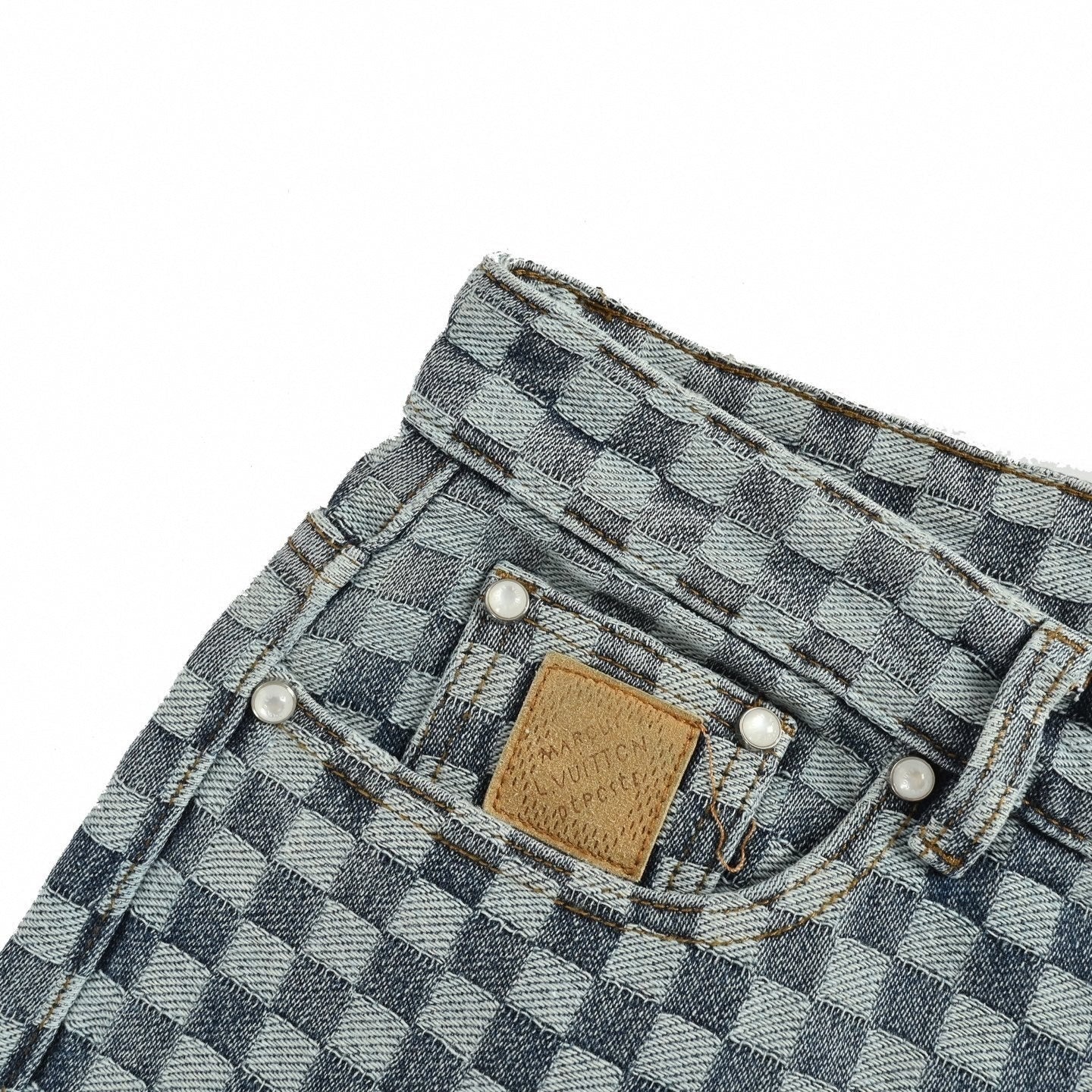 Damier Checkerboard Jacquard Denim Jeans