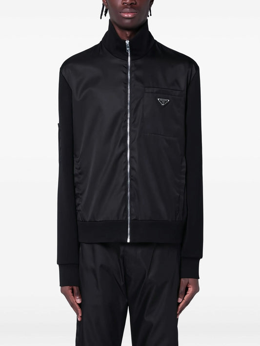 Re-Nylon Zip-Up Jacket with Stand Collar