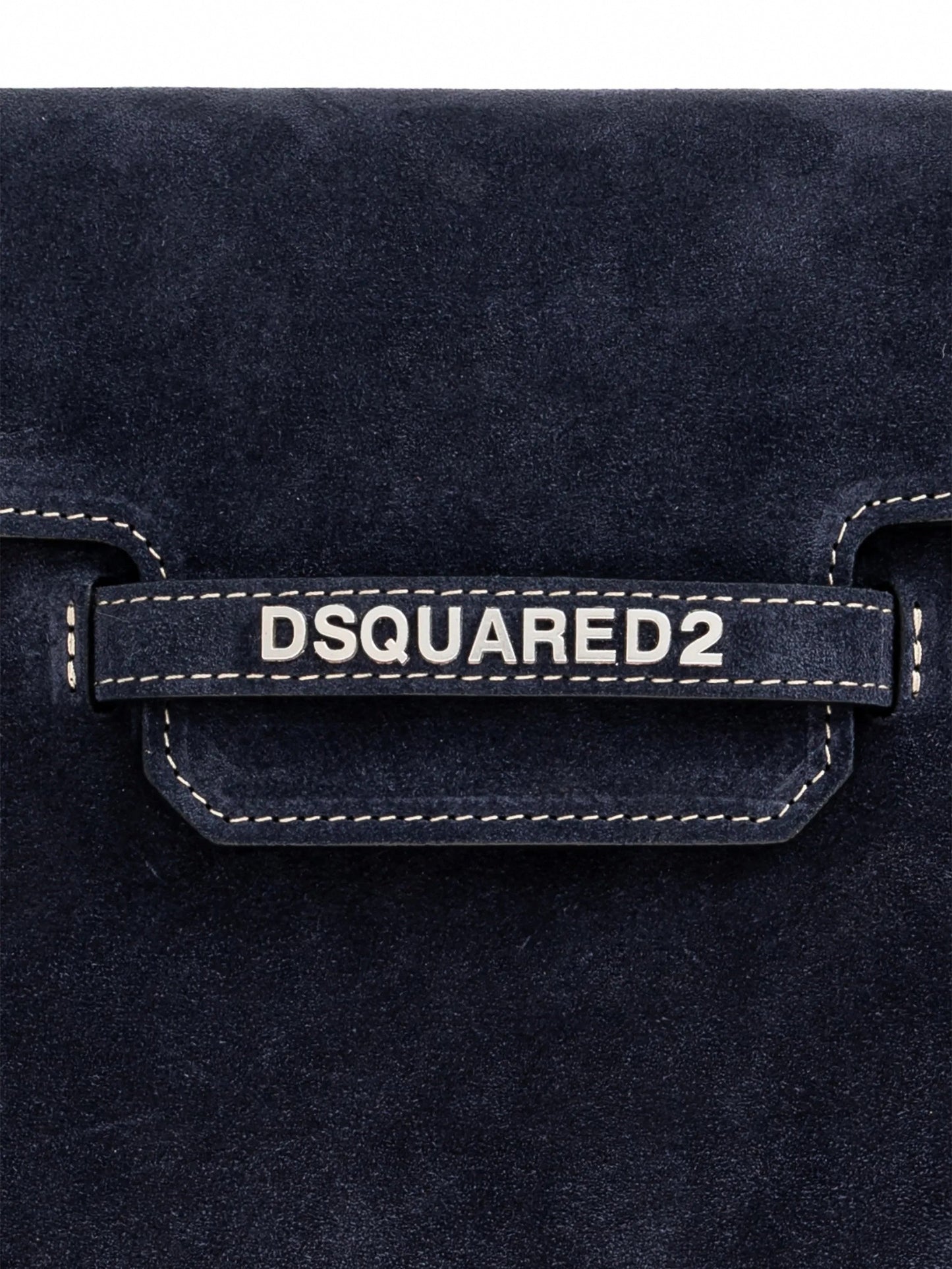 Suede Logo Clutch / Crossbody Bag (Navy)