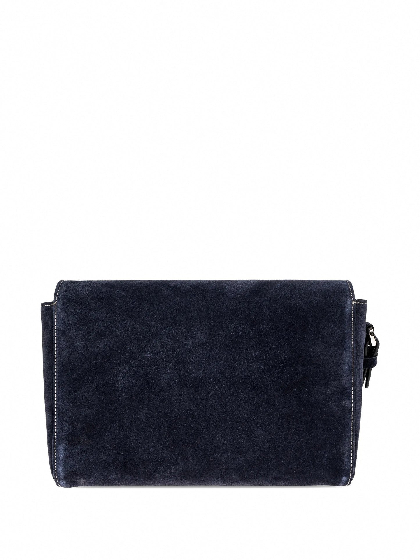 Suede Logo Clutch / Crossbody Bag (Navy)