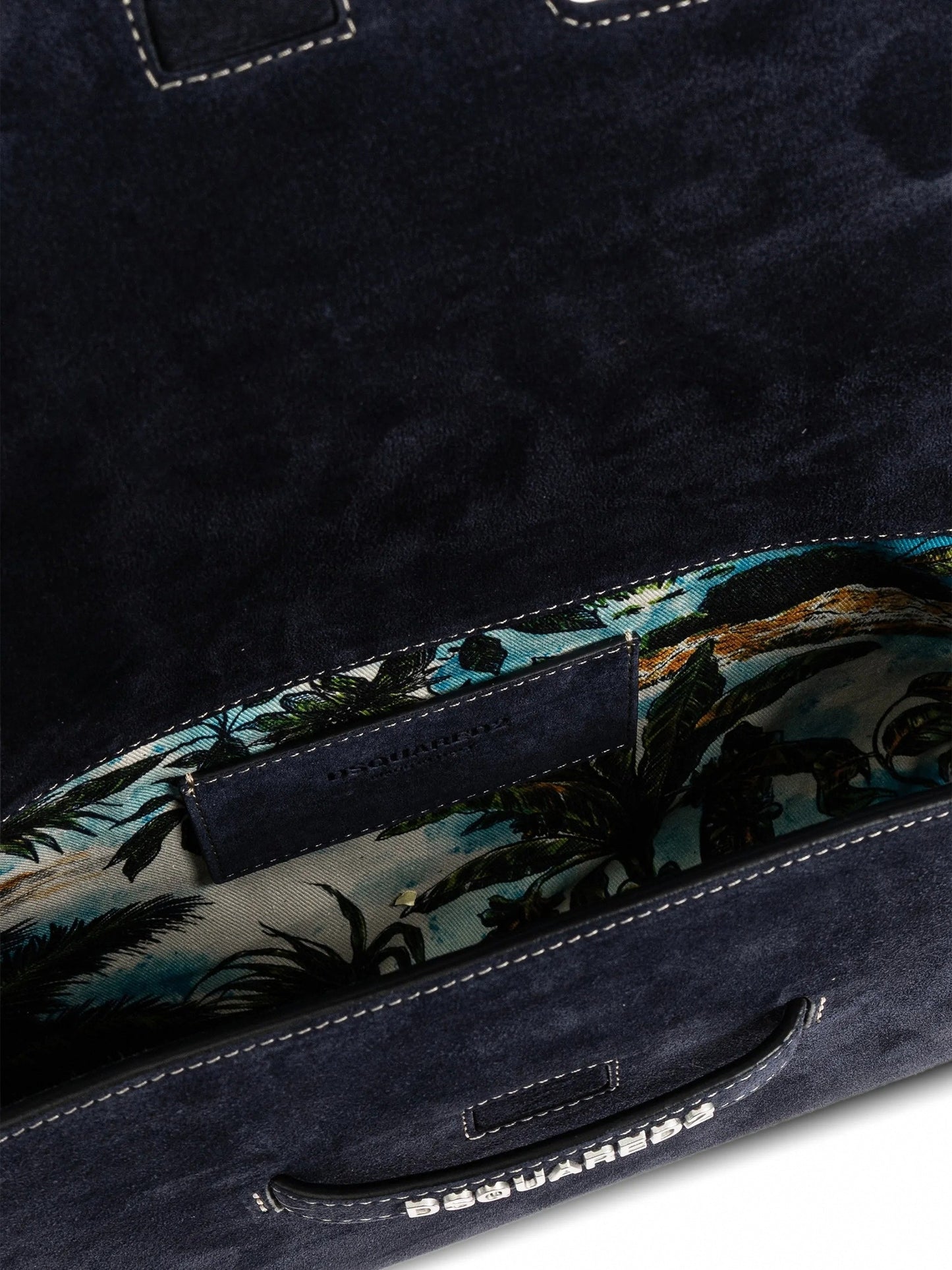 Suede Logo Clutch / Crossbody Bag (Navy)