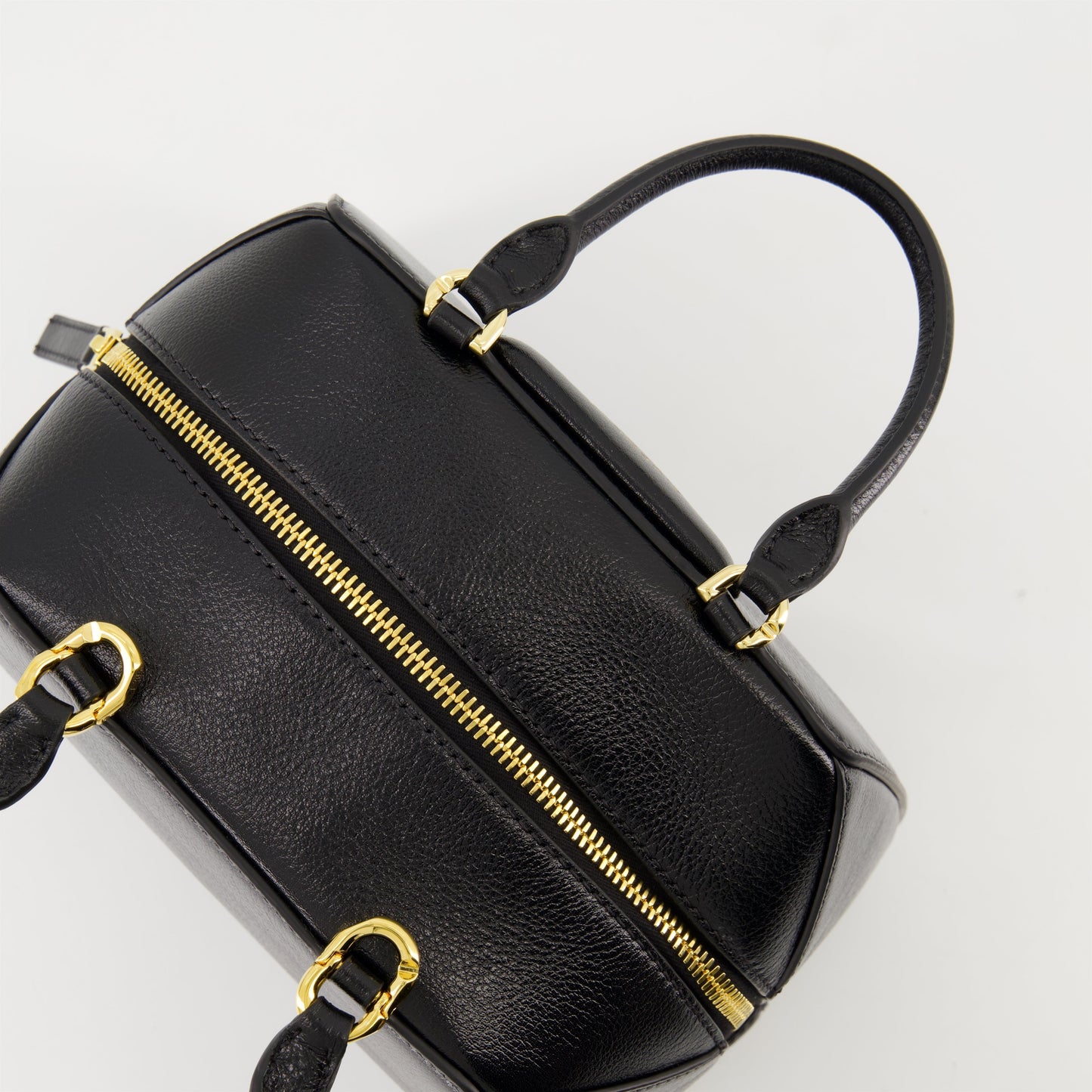 Small Antigona Top Handle Bag in Black Leather