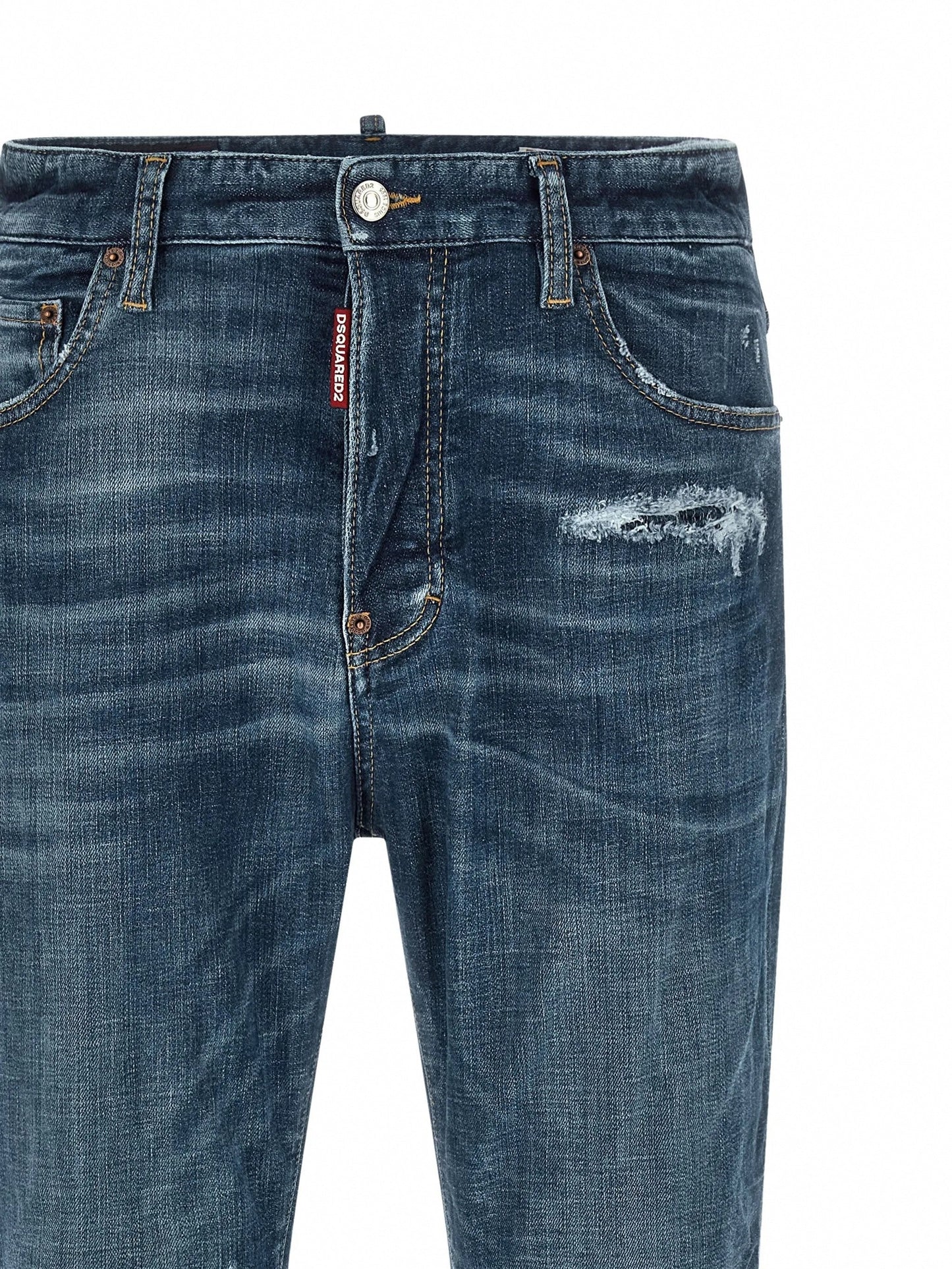 Stonewashed-Effect Straight-Leg Jeans