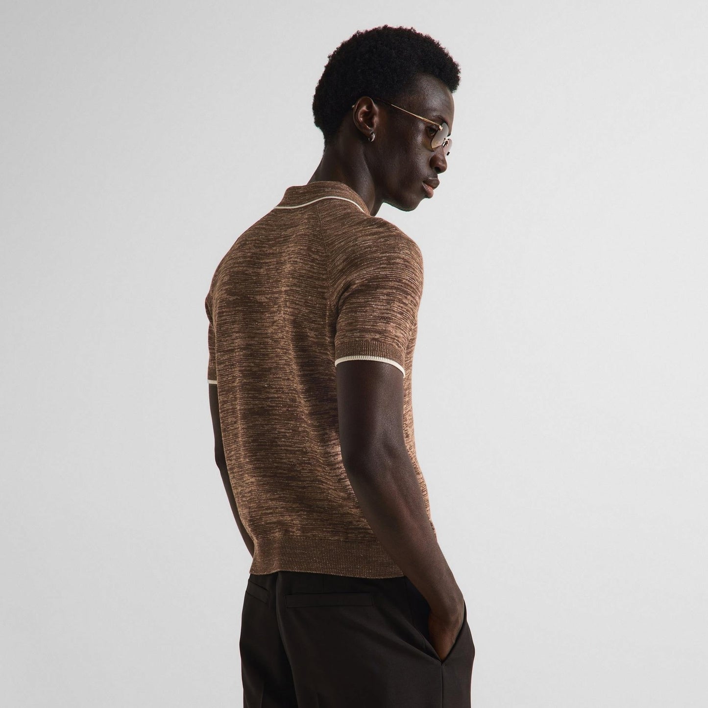 Men's Knitted Short Sleeve Polo Shirt