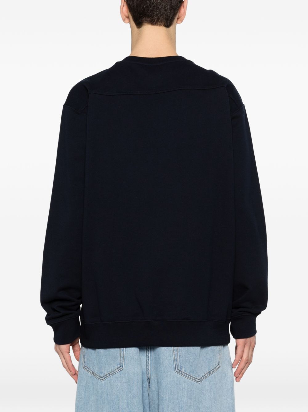 log-detail crew-neck sweater