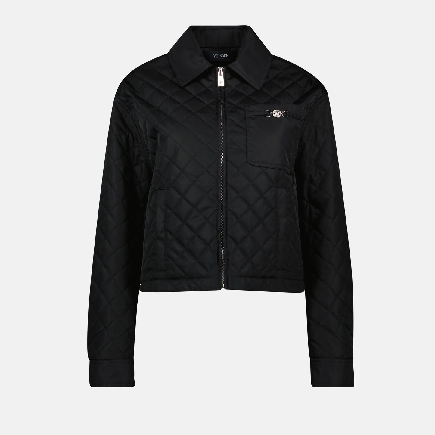 Zip-Up Jacket with Medusa Hardware