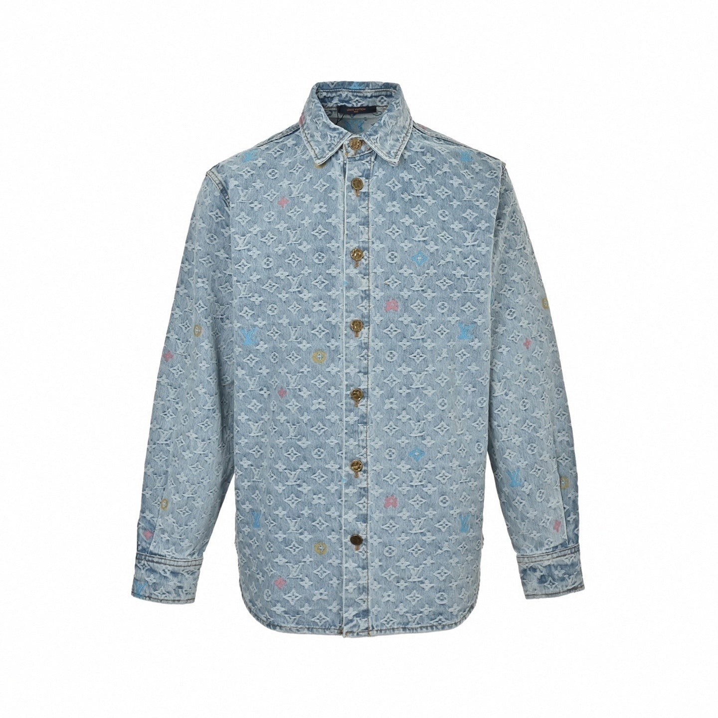 Monogram Denim Shirt – Light Blue Signature Jacquard