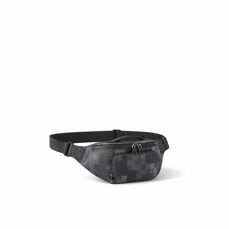 Damier Graphite Pixel Belt Bag (Black/Grey)