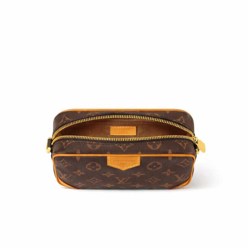 Canvas Pochette / Slim Crossbody (Brown/Tan)