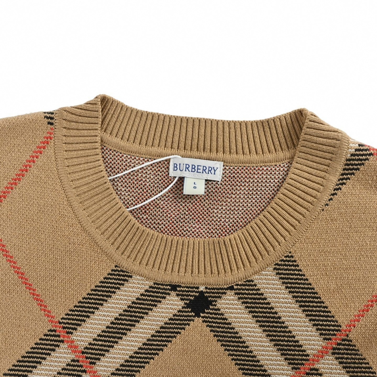 Check Argyle Intarsia Cashmere Blend Sweater