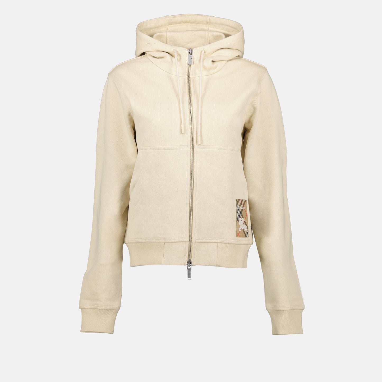 Check Detail Zip-Up Hoodie