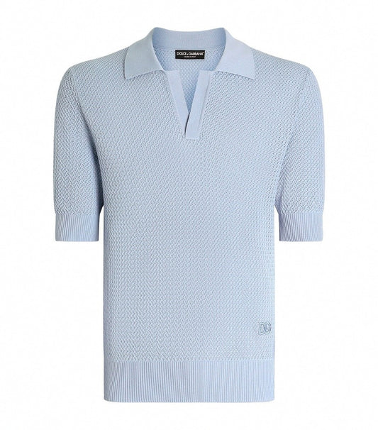 Textured Cotton Polo Shirt