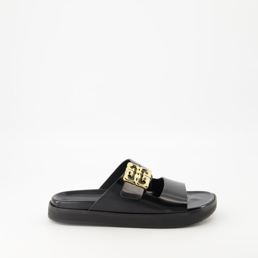 Logo Buckle Slide Sandals