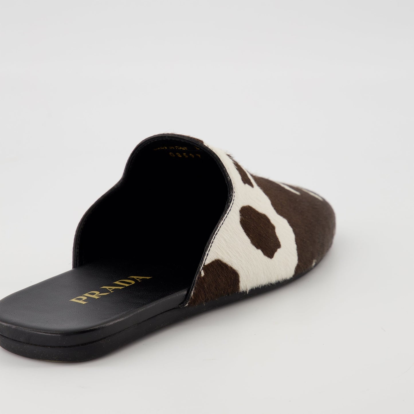Cow Print Calf Hair Mule Flats