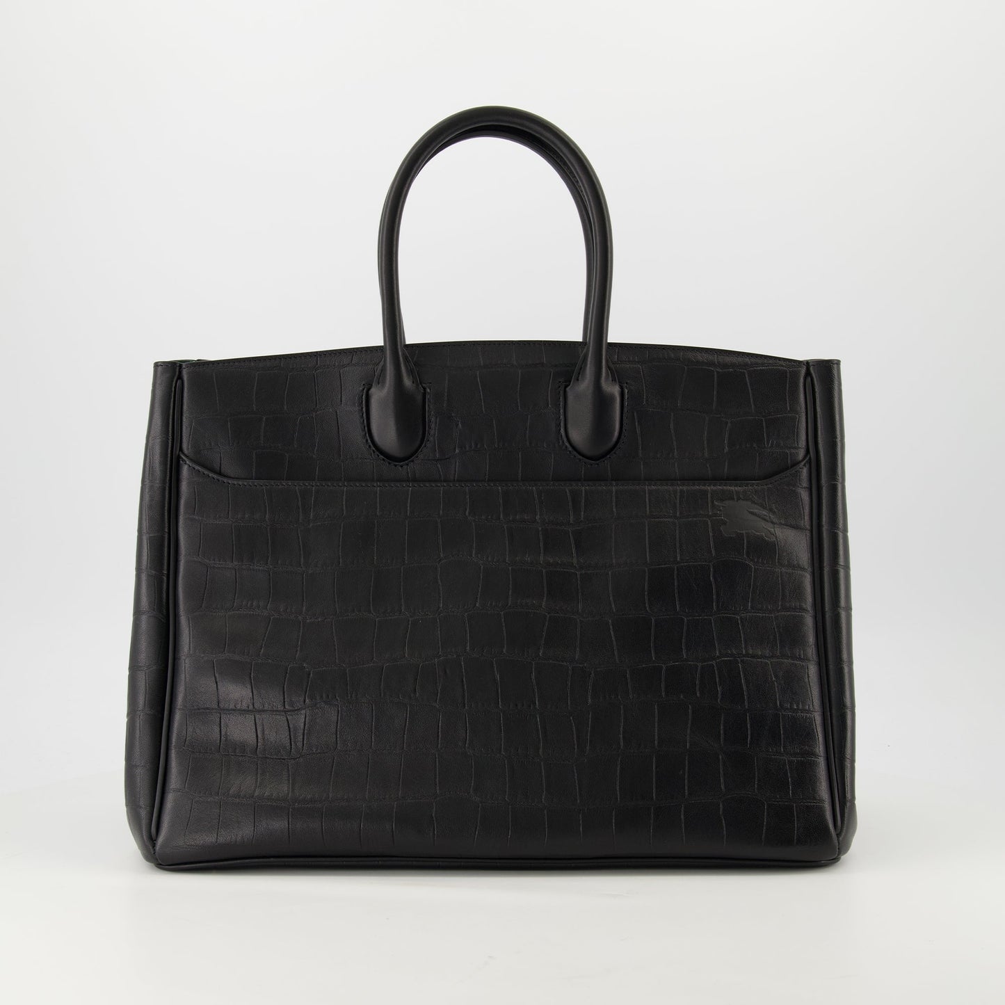 Croc-Embossed Leather Tote Bag