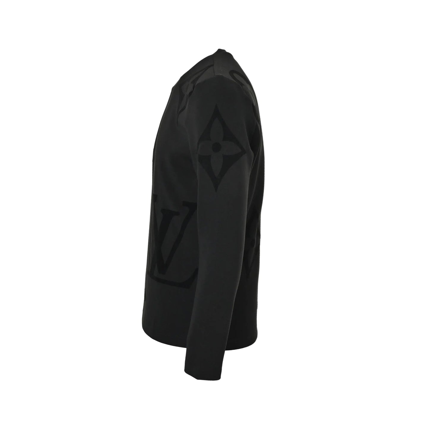 LV Monogram Long-Sleeved Cotton Crewneck